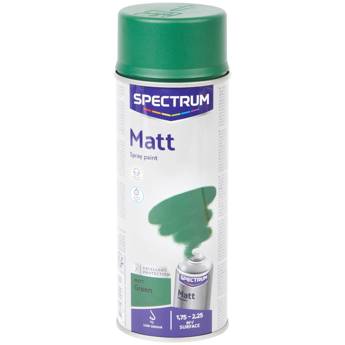 Lot De 4 Bombes De Peinture SPEKTRUM Vert Mat - 4 X 400ml Pour Bois, Métal, Alu