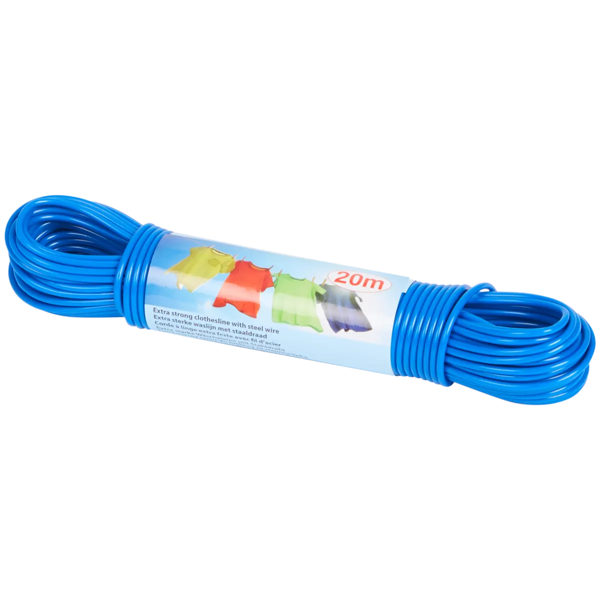 Corde à Linge Extensible Fackelmann 2,5-4,5m - Avec 10 Pinces - Caoutchouc Et Métal