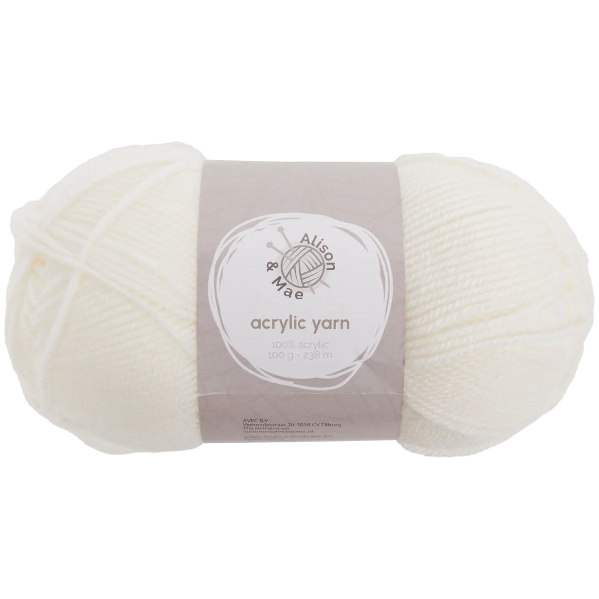 Fil à Tricoter Alma Egeo Noir/Blanc - 1 Kg - Laine - Cône - Neuf