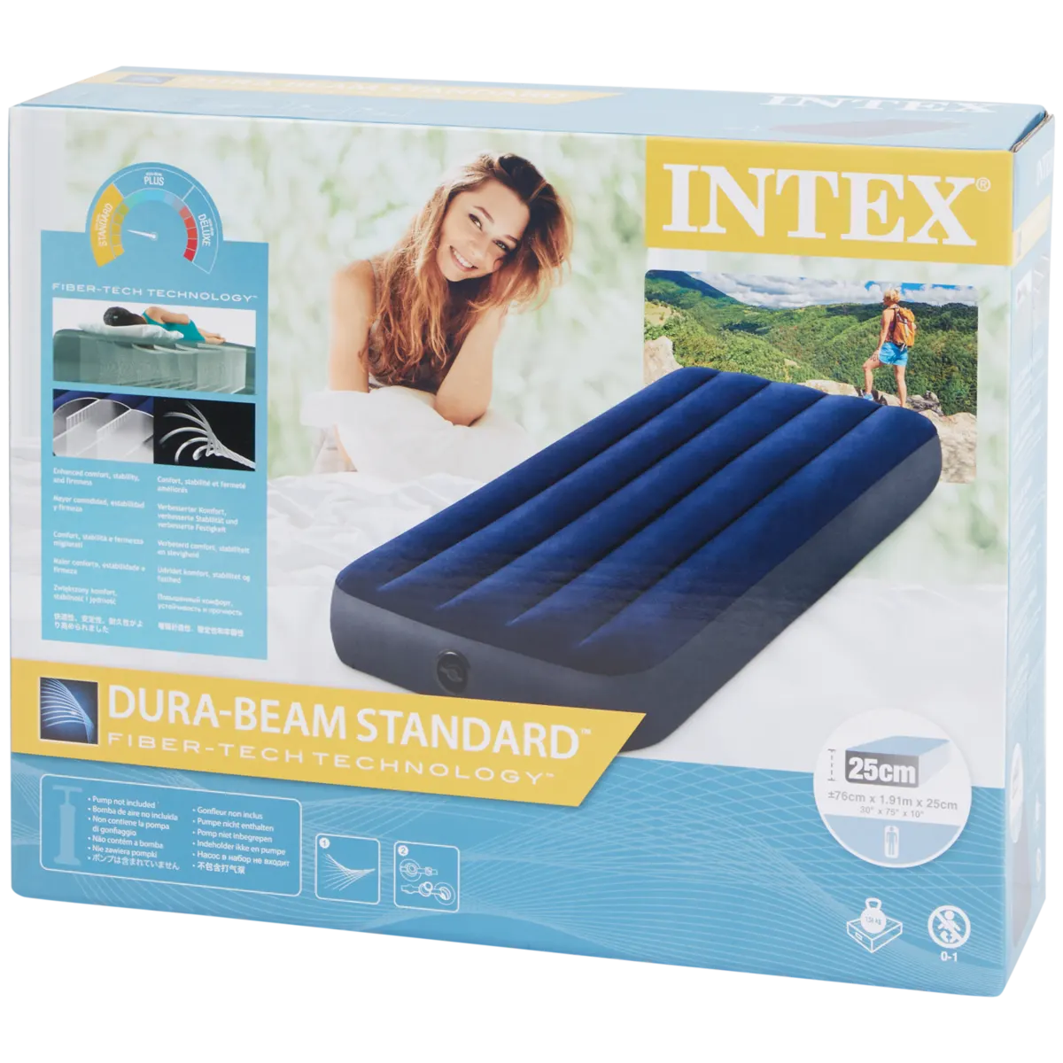 Intex Luftmatratze für 1 Person – 191 x 76 x 25 cm, Blau