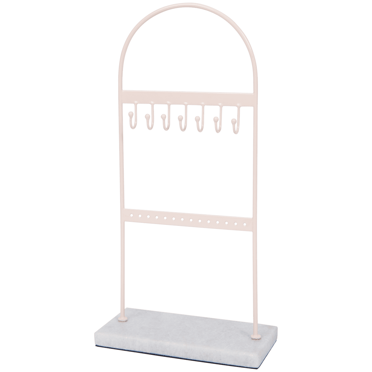 Organizer Per Gioielli A T: Espositore In Metallo E Marmo Per Collane, Orecchini, Bracciali, Orologi, Oro - 3