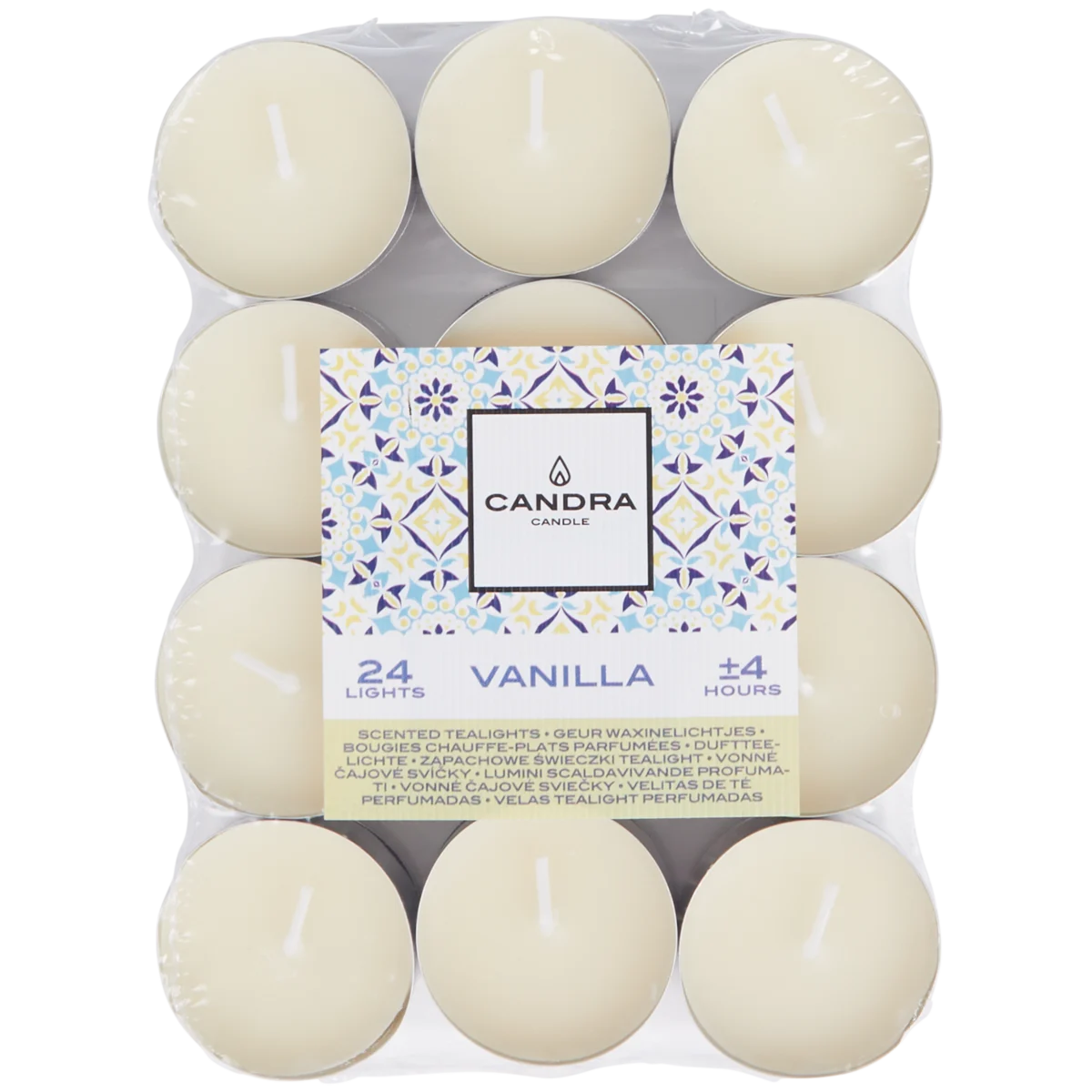 Bougies Chauffe-plat Parfum Vanille Homéa - Lot De 12, Temps De Combustion Environ 3 Heures, Pour Ambiance Cosy