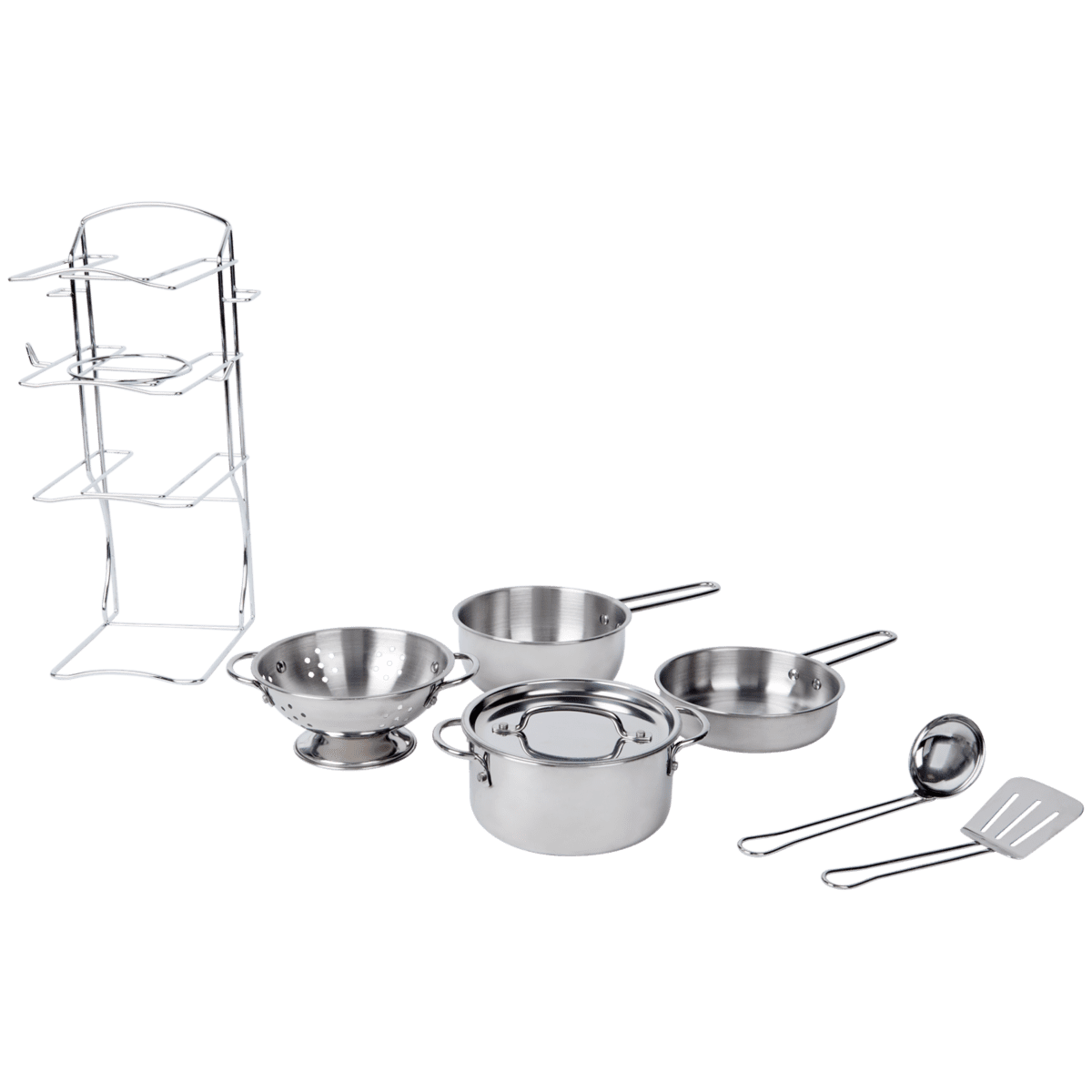 Dress Up America Set Pentole Giocattolo In Acciaio Inox Per Bambini – 11 Pezzi, Cucina Gioco Realistica - 3