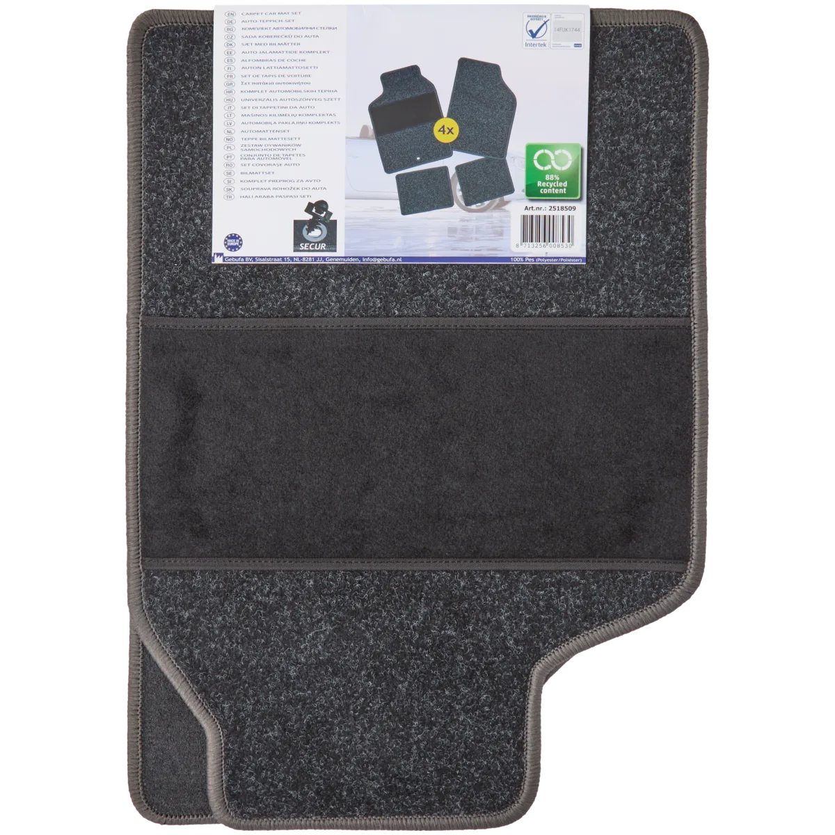 Tappetini Auto DBS Su Misura Per Peugeot 208 (2012-2019) - Set Da 4 Pezzi Con Clip Antiscivolo
