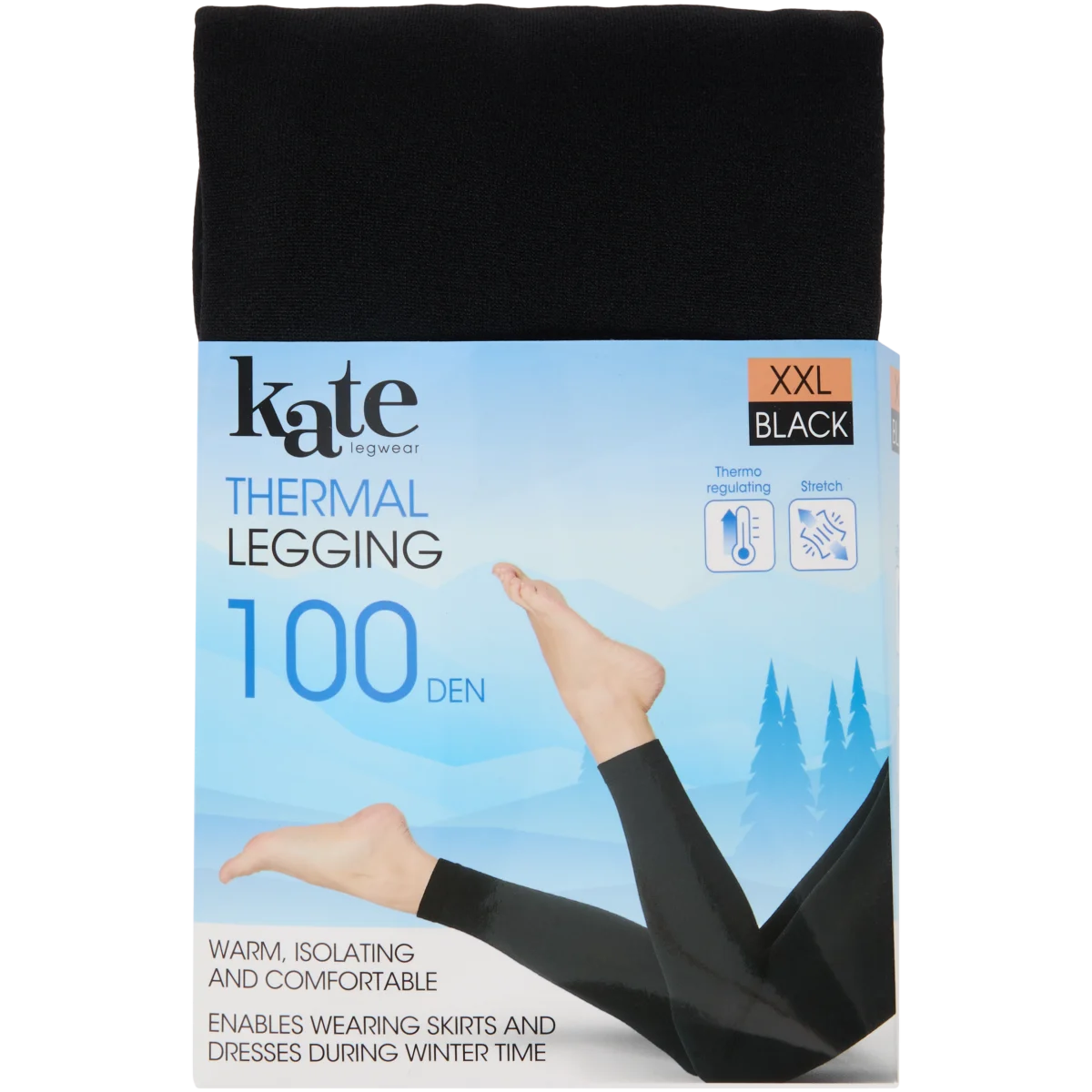Leggings Thermiques Kate 100 Den Opaque Noir - Taille XXL - Neuf Avec étiquettes