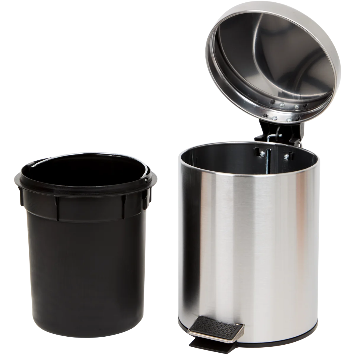 MSV Cubo Con Pedal Eco (40 L, Acero Inoxidable, Acero Inoxidable/Negro