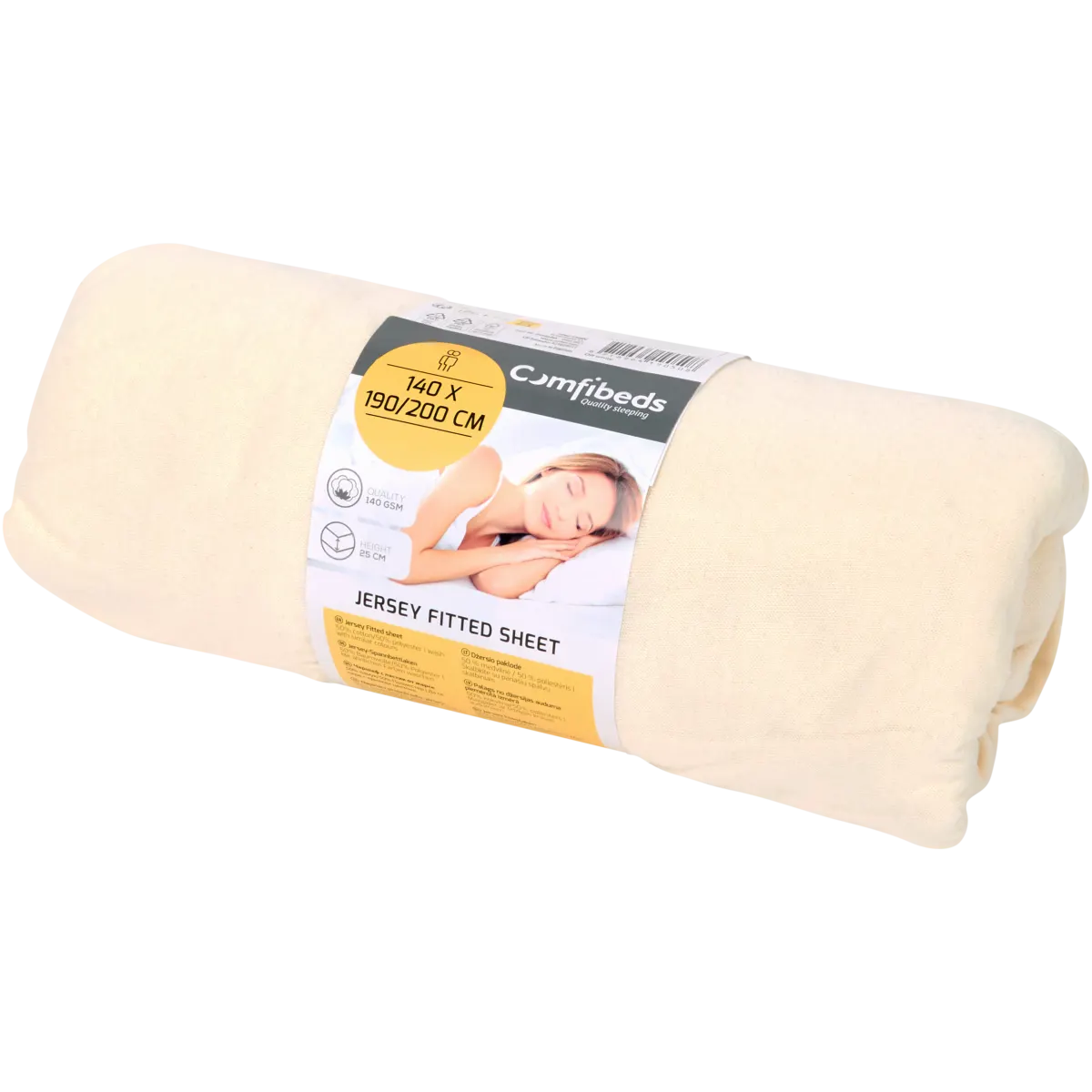 Made In Italy King Size Bettwäsche 4-teilig - 100% Baumwolle Sandfarben