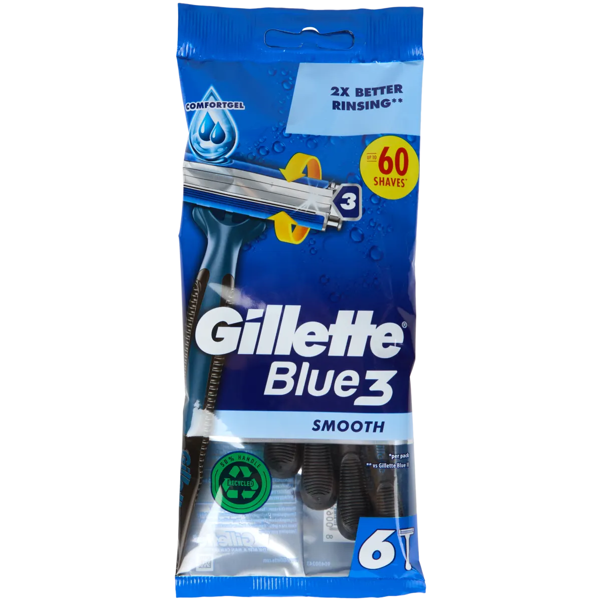 Aparate de ras Gillette Blue3 Smooth – 6 bucăți | Action RO