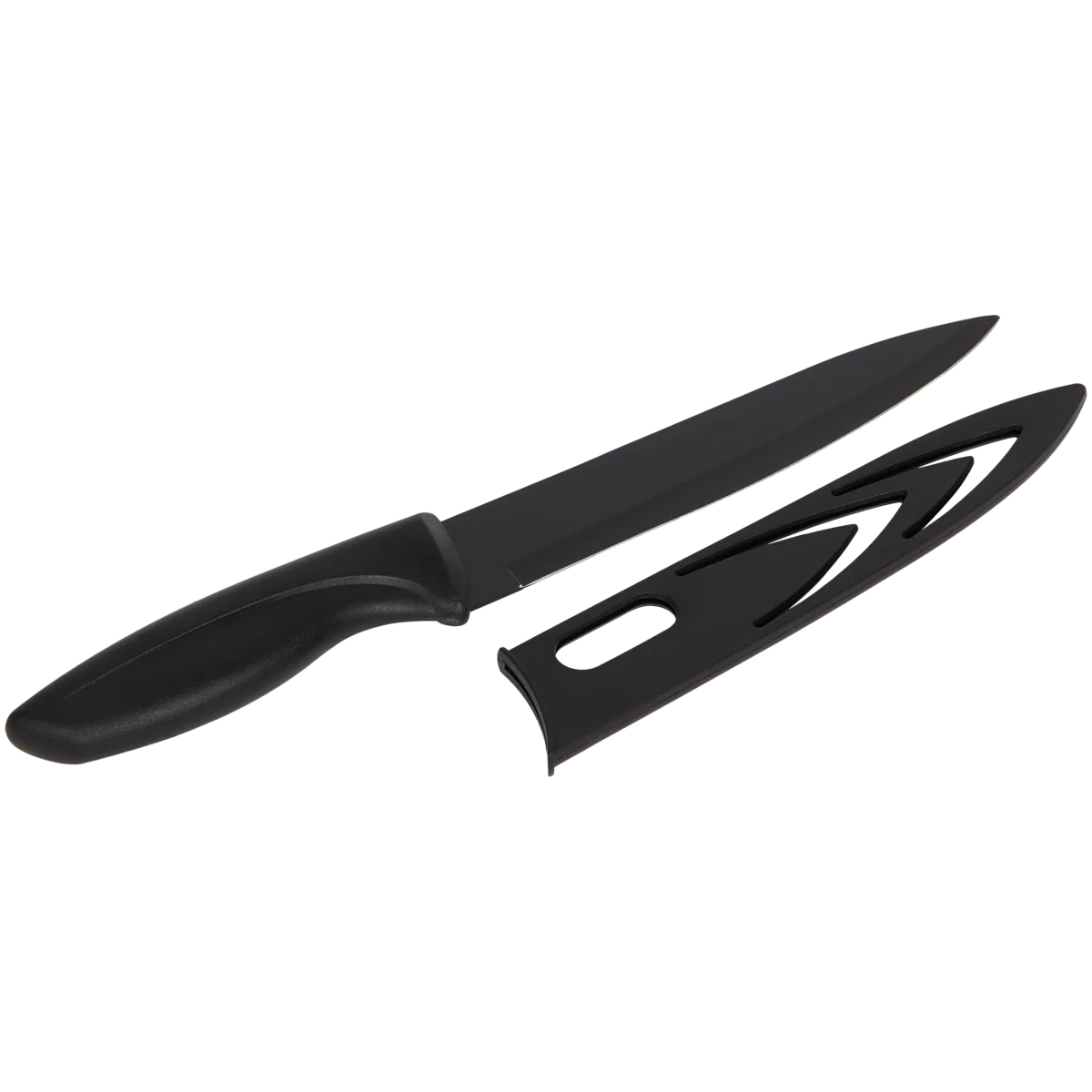 hecef Set Coltelli Cucina, Set di Coltelli da Cucina Professionali con Coperture Protettive, 5 Pezzi Coltelli da Chef, Resistenti ai Graffi e alla Ruggine, Acciaio Inox, Nero (Grano di legno