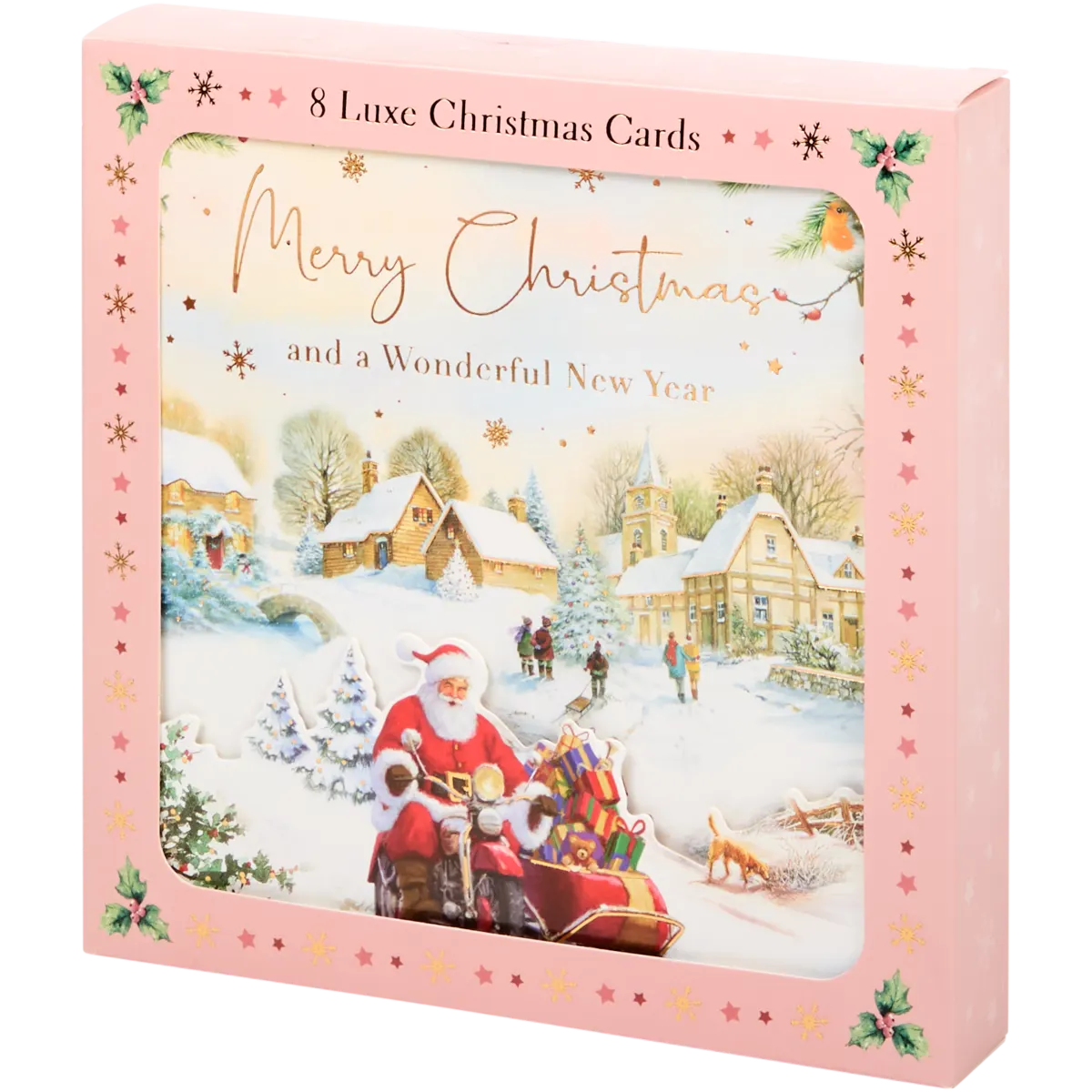 Retro Weihnachtskarten Mit Strümpfen – 8er Set Im Vintage-Look, Perfekt Für Weihnachtsgrüße
