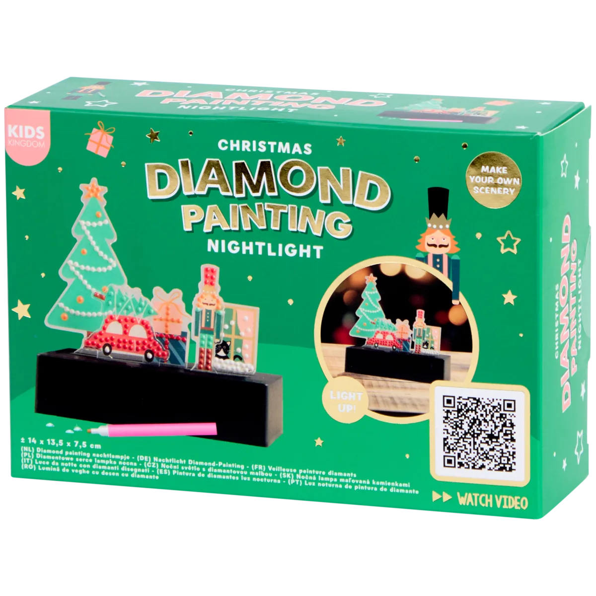 Demiawaking DIY 5D Diamond Painting Mit LED – Weihnachtsstrumpf-Motiv, 15x15 Cm, Nachtlicht Für Kinder
