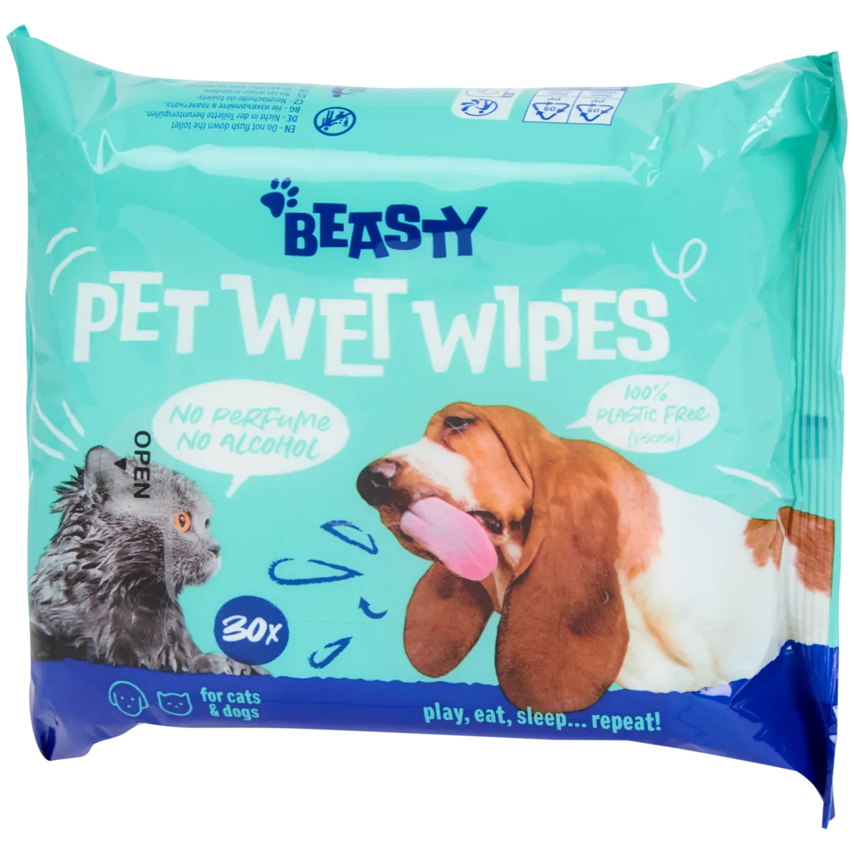 Lot De 60 Lingettes Nettoyantes Pour Dents De Chien – Réduit La Plaque Dentaire Et Le Tartre, Rafraîchit L'haleine, Lingettes Jetables Pour Les Doigts Pour Chiens Et Chats