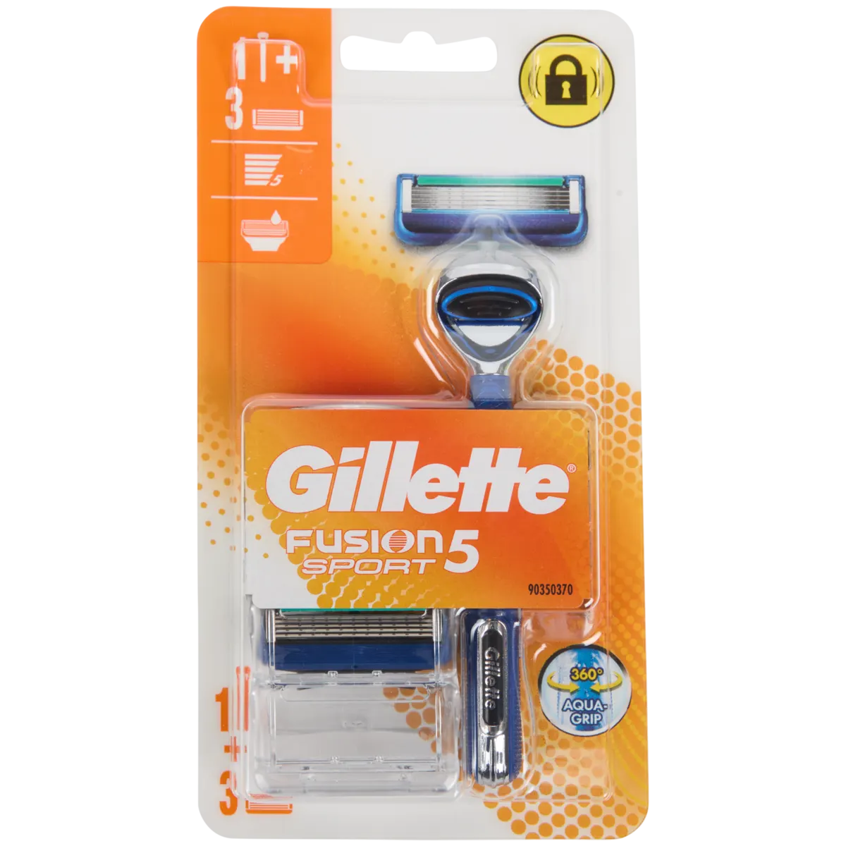 Gillette Fusion5 Rasierer mit Ersatzklingen Sport – 3-teilig, Männlich