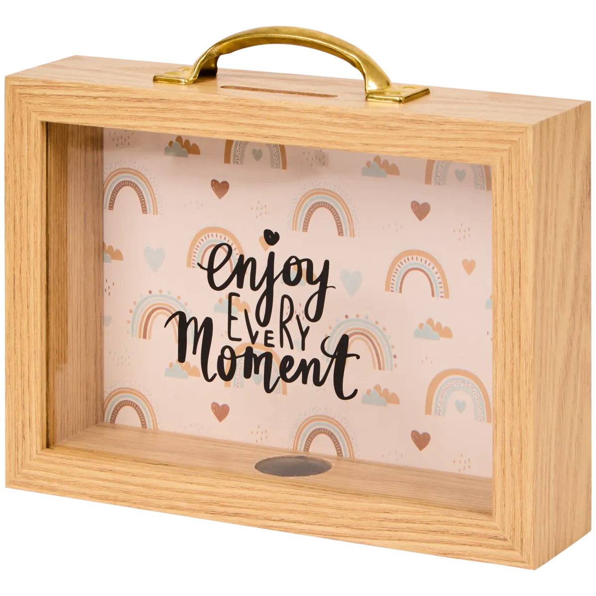 Salvadanaio In Legno 'Adventure Awaits' - Con Cornice, 20x20 Cm | Verde - Foto 13