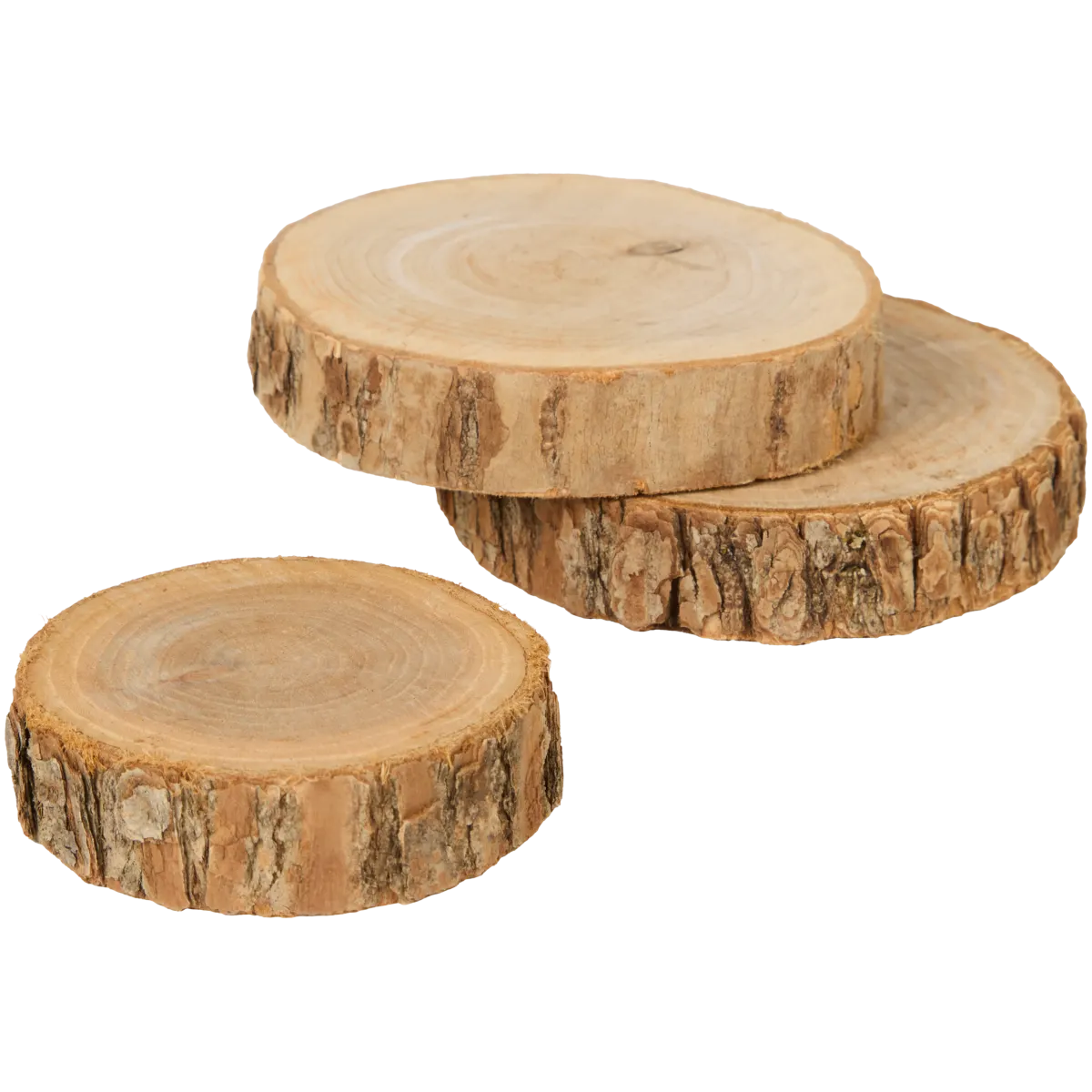 Deko-Holzscheiben – Ø 11 cm, 3 Stück, Braun