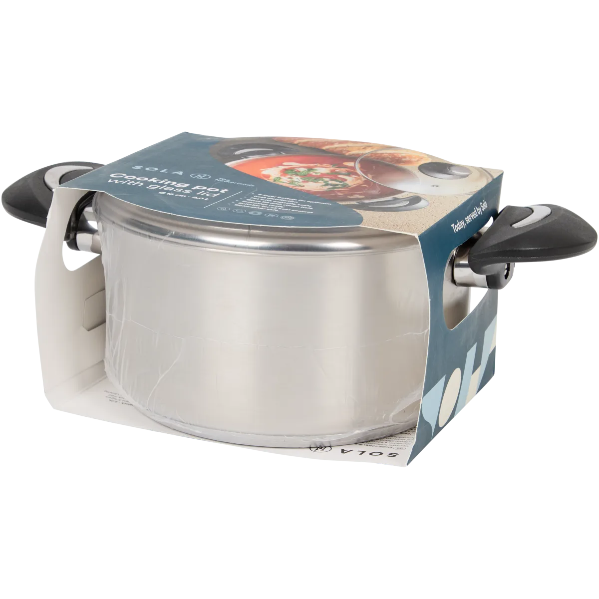 1,9 liter glazen pan met deksel voor het koken van glas, soeppan