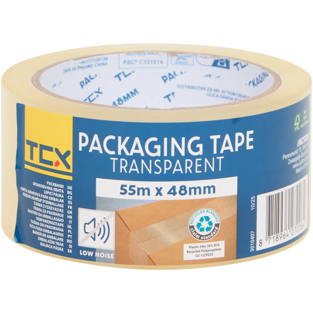 Scatola 18 Rotoli Nastro Adesivo Trasparente Per Pacchi - 2 MIL, 1,88 X 55 Yarde