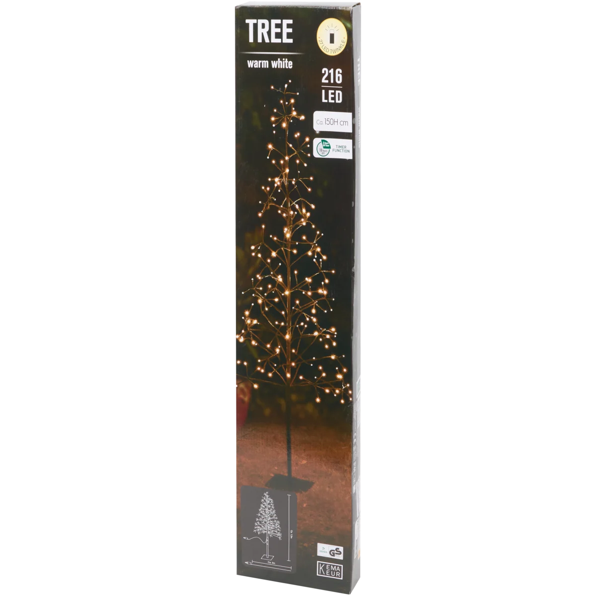 Baum mit LED-Beleuchtung – 3,6W, 150 cm, 5 m Kabellänge