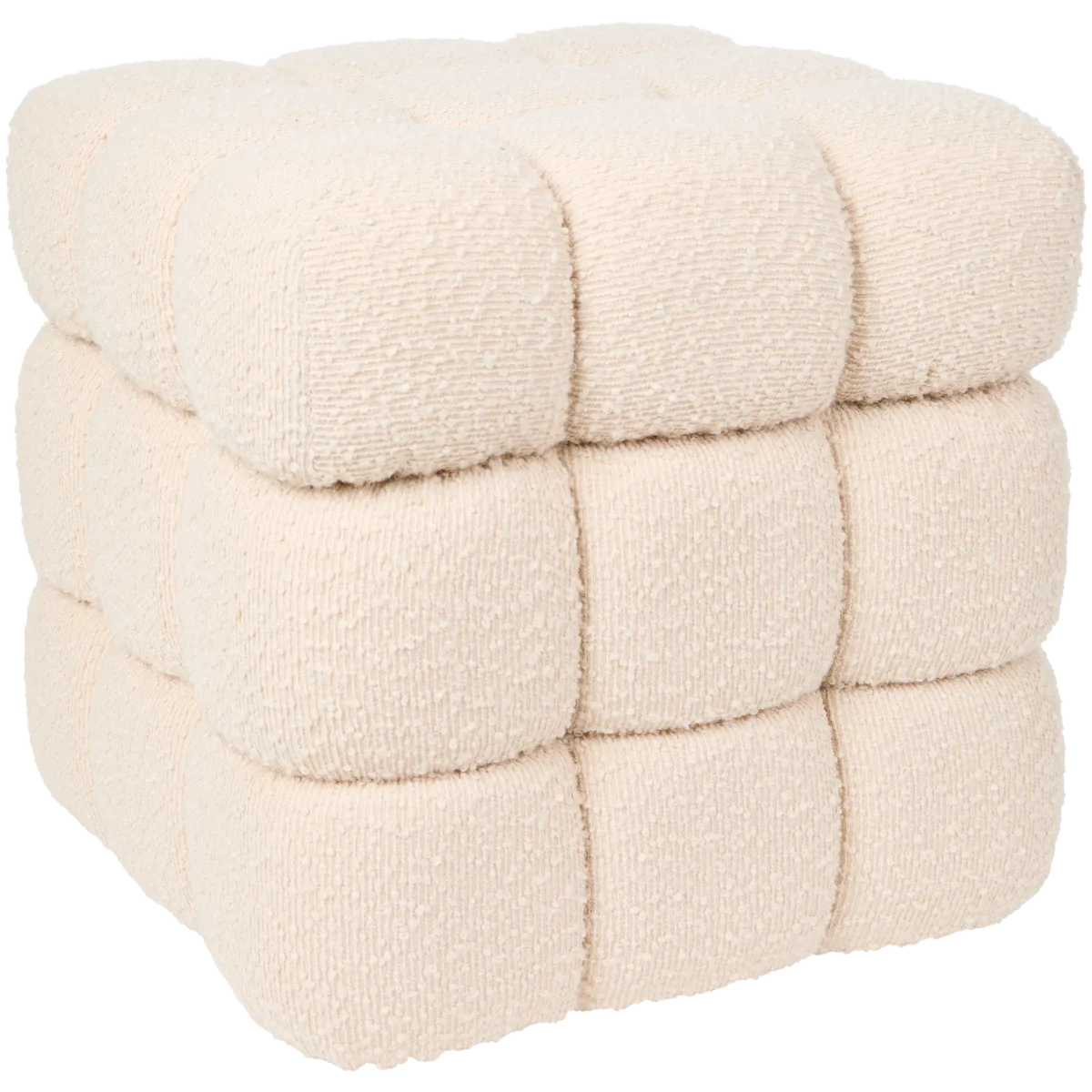 Teddy-Hocker – Ø 38 x 42 cm, Weiß
