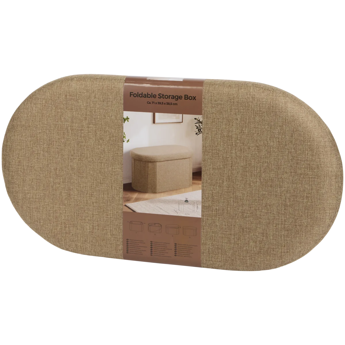 Hocker mit Stauraum – 39,5 x 71 x 38,5 cm, Weiß