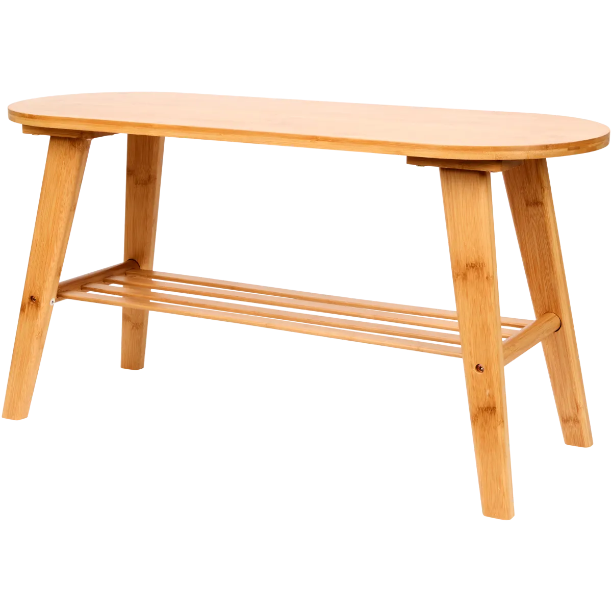 Bambusbank mit Schuhregal – 80 x 30 x 41 cm, Braun, Bambus