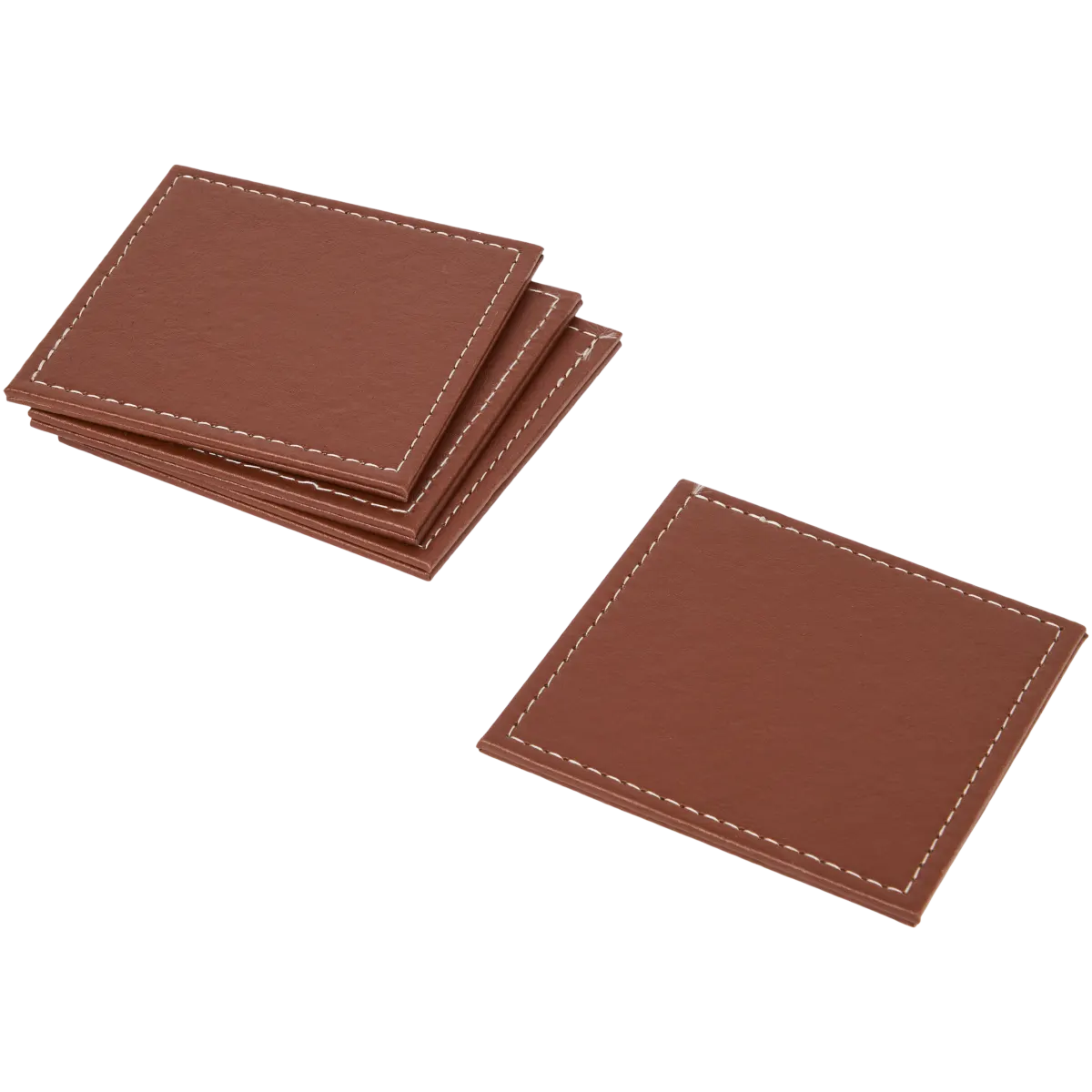 Set Da 6 Sottobicchieri Quadrati In Pelle Nera – 10x10 Cm – Termici E Impermeabili Per Casa E Ufficio - 5