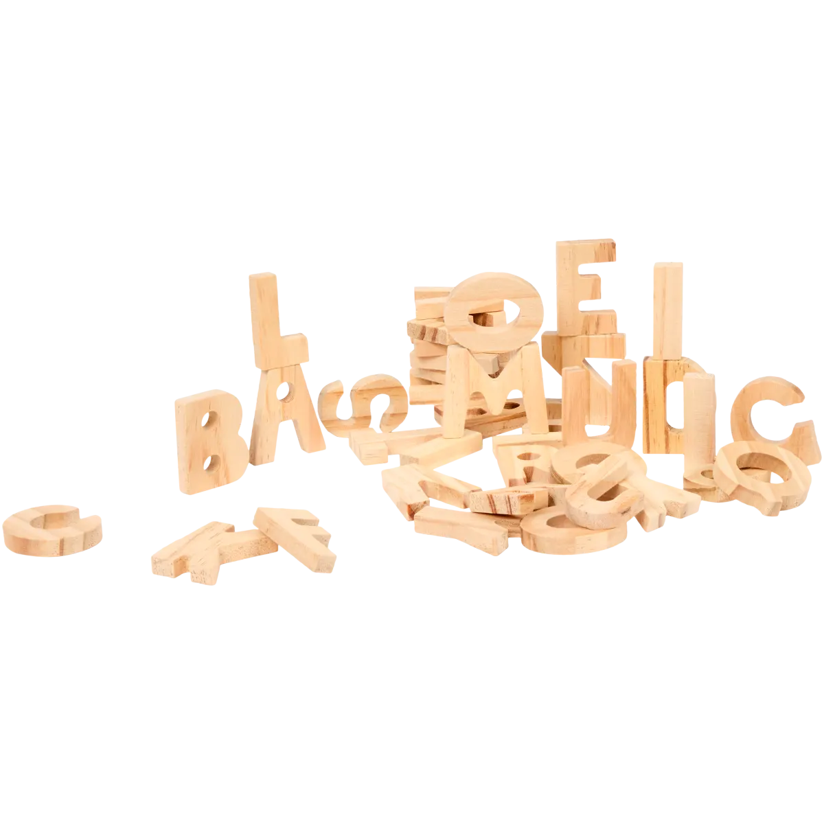 Lettres A-Z Et Chiffres 0-9 En Bois - Set De 144 Pièces Pour Bricolage Et Apprentissage