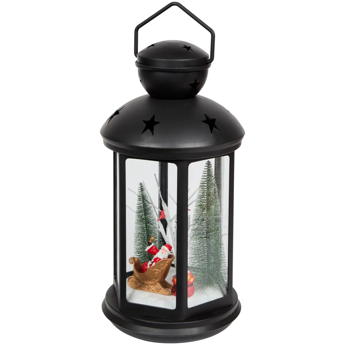 Werihnachtslaterne mit Beleuchtung – 1,5 Volt, Schwarz