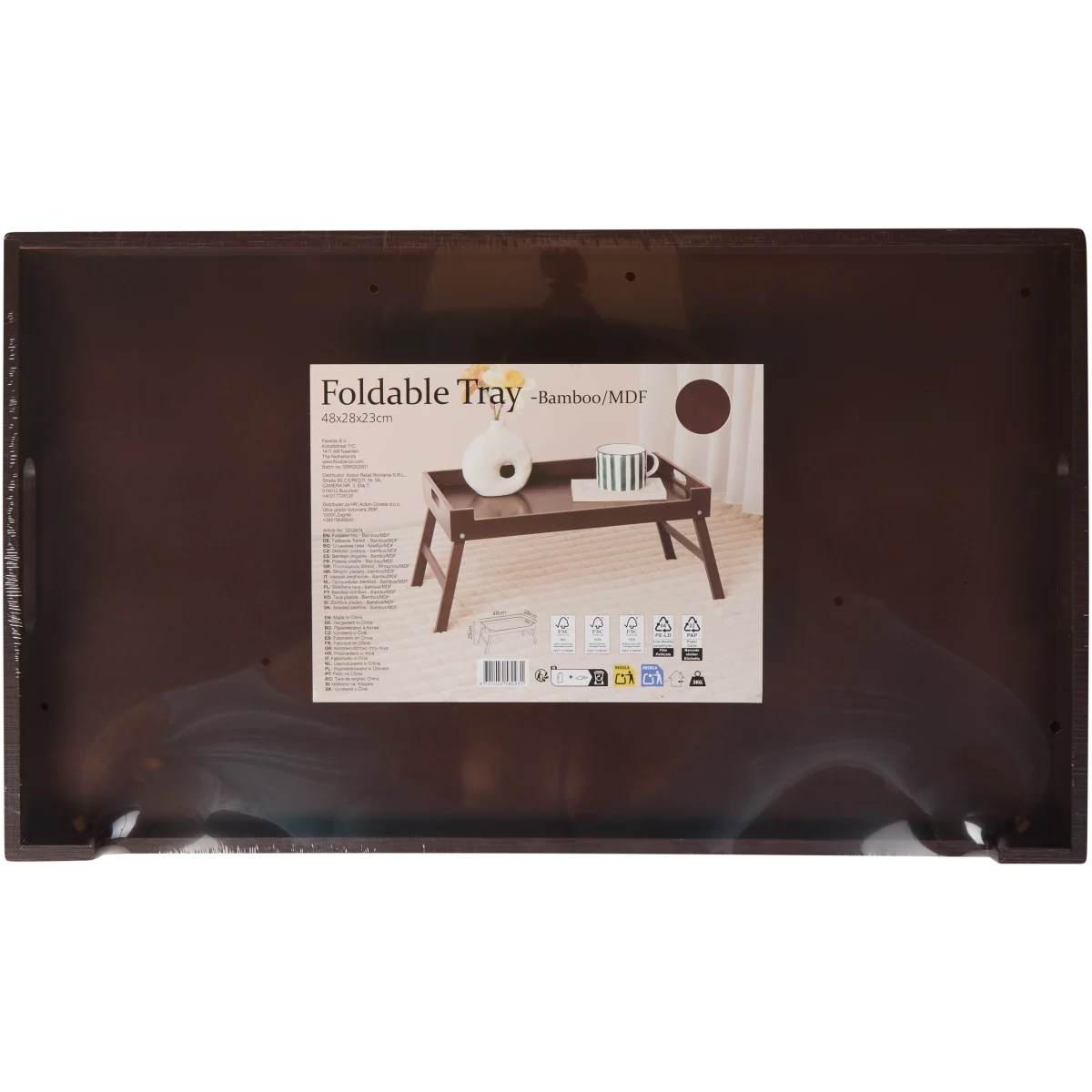 Plateau Avec Pieds Pliables Pour Petit Déjeuner Au Lit - Table Portable 51x33 Cm Plastique Résistant, Couleurs Assorties