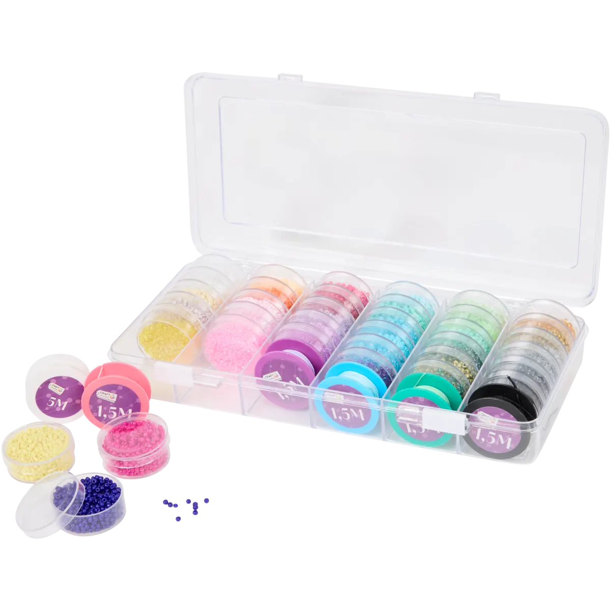 1 Scatola Di Perline Di Vetro Color Oro Color Argento Fai Da Te