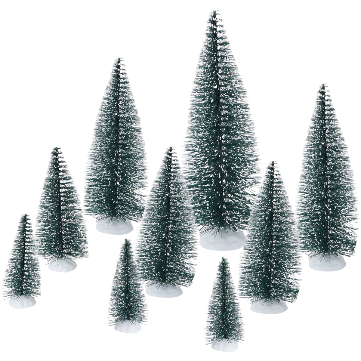 Dekorative Weihnachtsbäume – Grün, 9-teilig