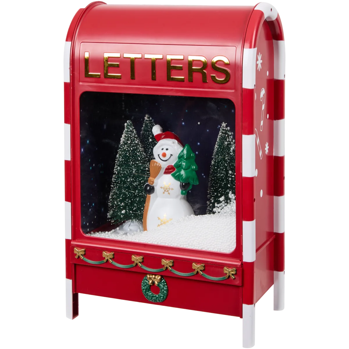 Logbuch-Verlag decorazione a forma di villaggio case natalizie in legno color marrone rosso oro verde decorazione natalizia silhouette pieghevole città di Natale skyline da tavolo 60 x 20 cm