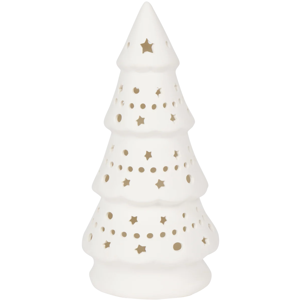 Weihnachtsbaum mit LED-Beleuchtung – 12 x 12 x 25 cm, Weiß