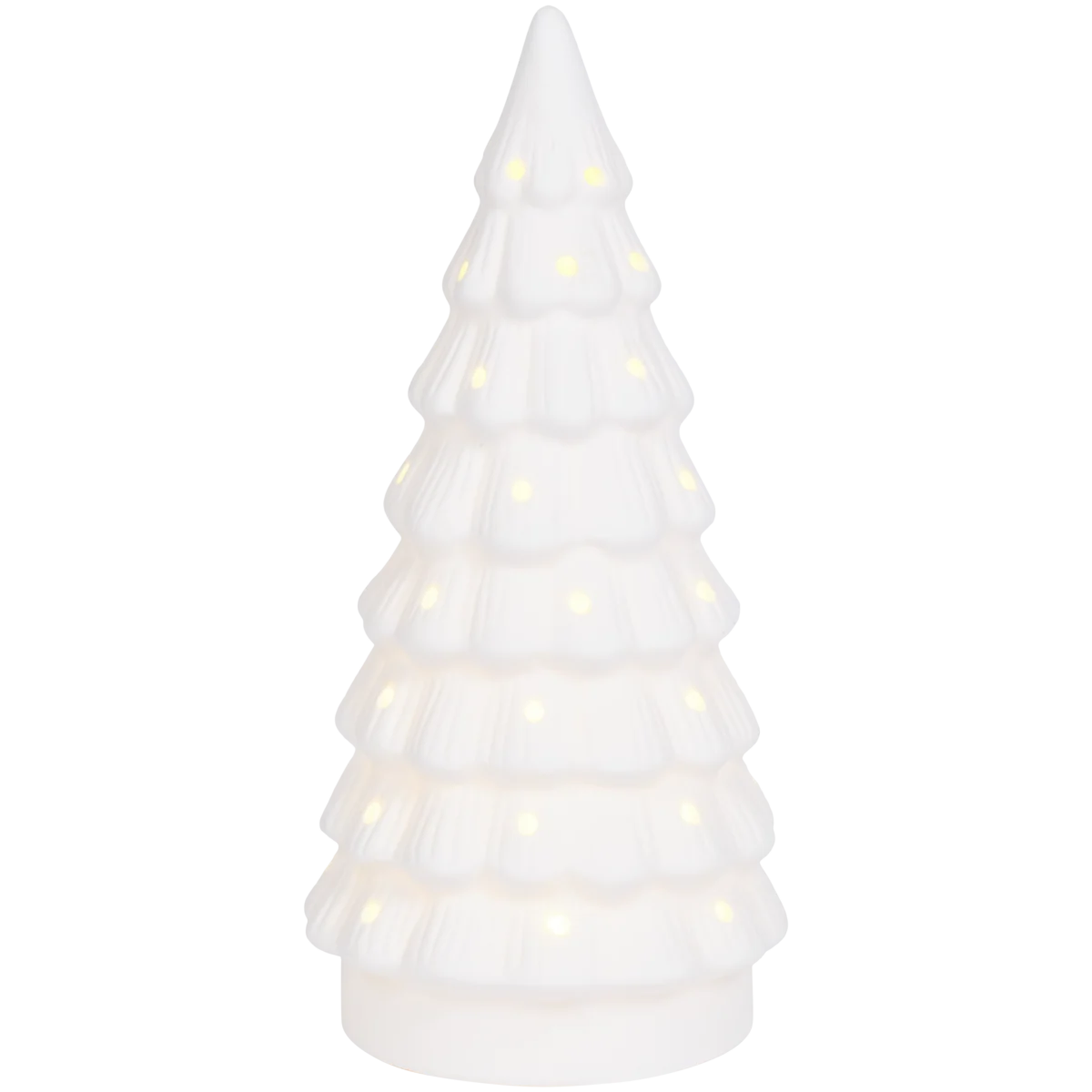 Weihnachtsbaum mit LED-Beleuchtung – 12 x 12 x 25 cm, Weiß