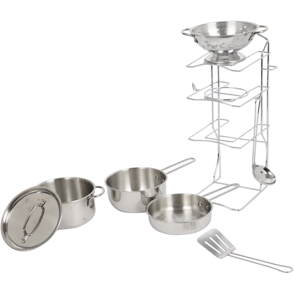 Melissa & Doug Pentole e Padelle - Set Stoviglie Giocattolo e Utensili Cucina in Acciaio Inox per Bambini, Accessori Cucina, Giochi Educativi, Regalo per Bambini e Bambine, 3+ Anni