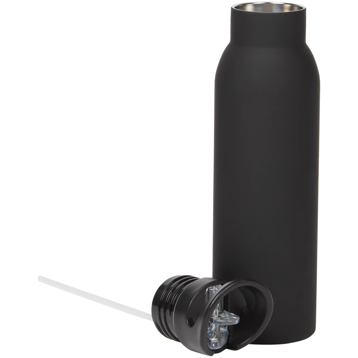 Edelstahl-Trinkflasche mit Trinkhalm