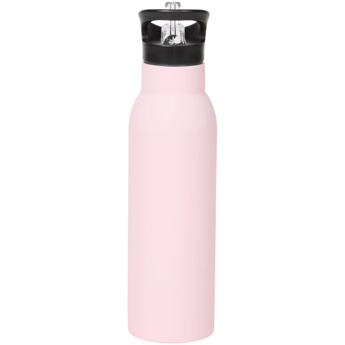 Edelstahl-Trinkflasche mit Trinkhalm