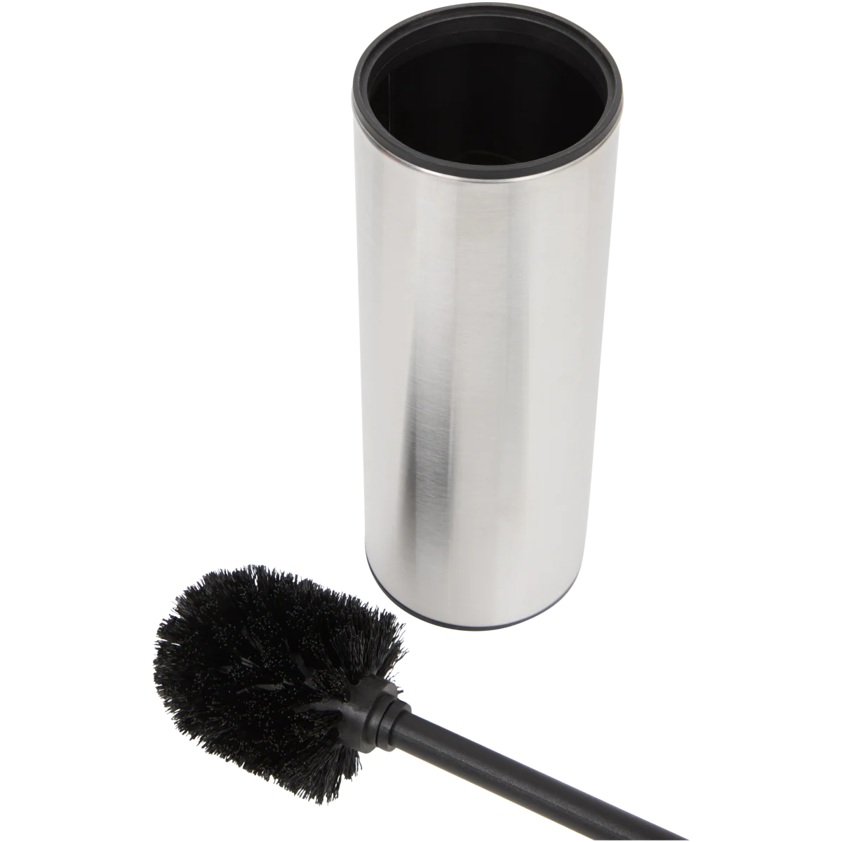 Scopino per WC con design curvo, piccolo supporto in plastica, facile da nascondere, spazio di archiviazione, antigoccia, facile da montare per telai delle finestre (grigio, taglia unica