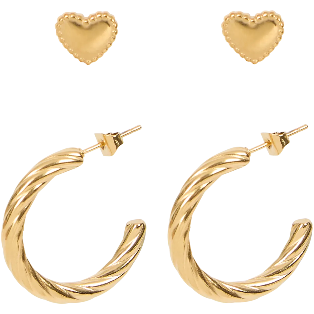 Orecchini dorati in acciaio inox