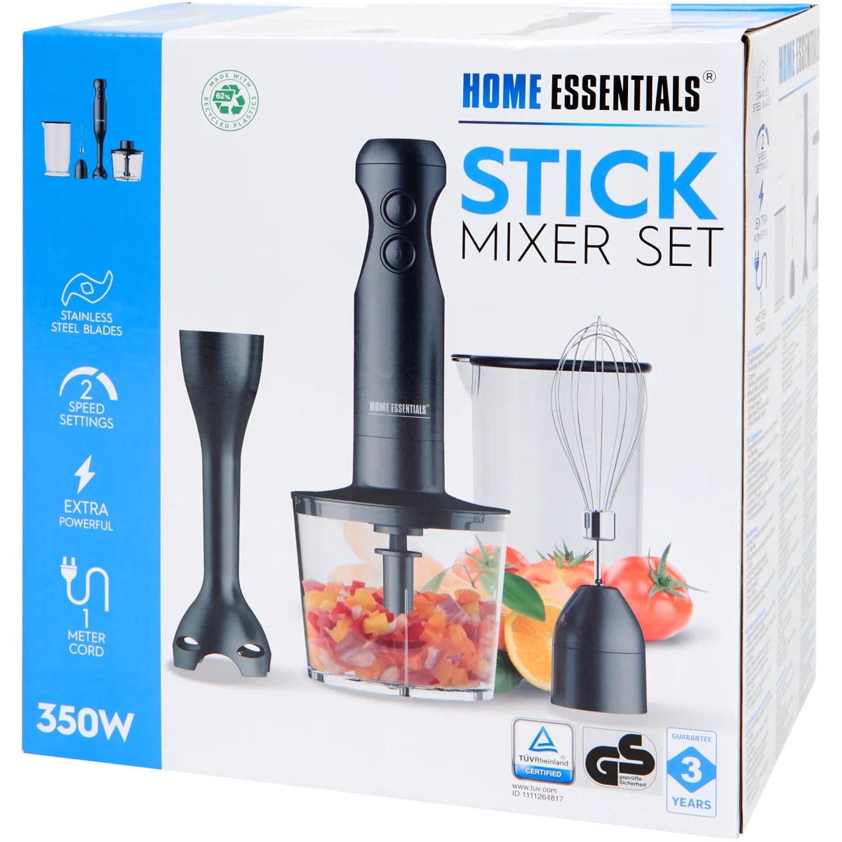 Hand Stick Blender Mélangeur à immersion 800w Mélangeur à main électrique 4 en 1