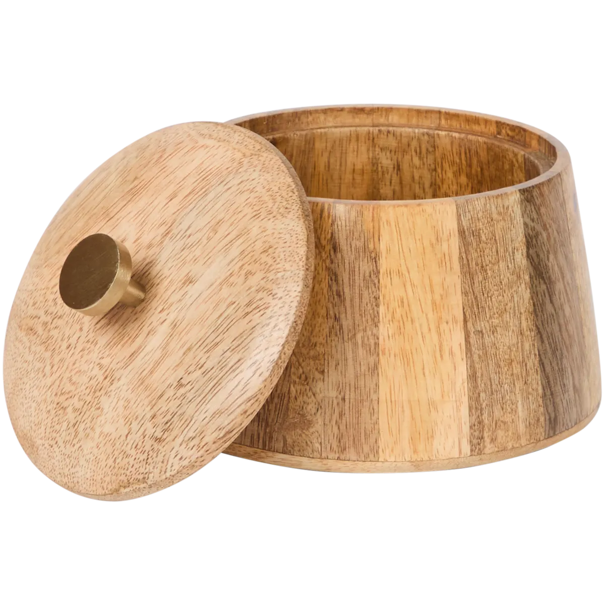 Holzdose mit Deckel – Ø 14 x 12 cm, Braun