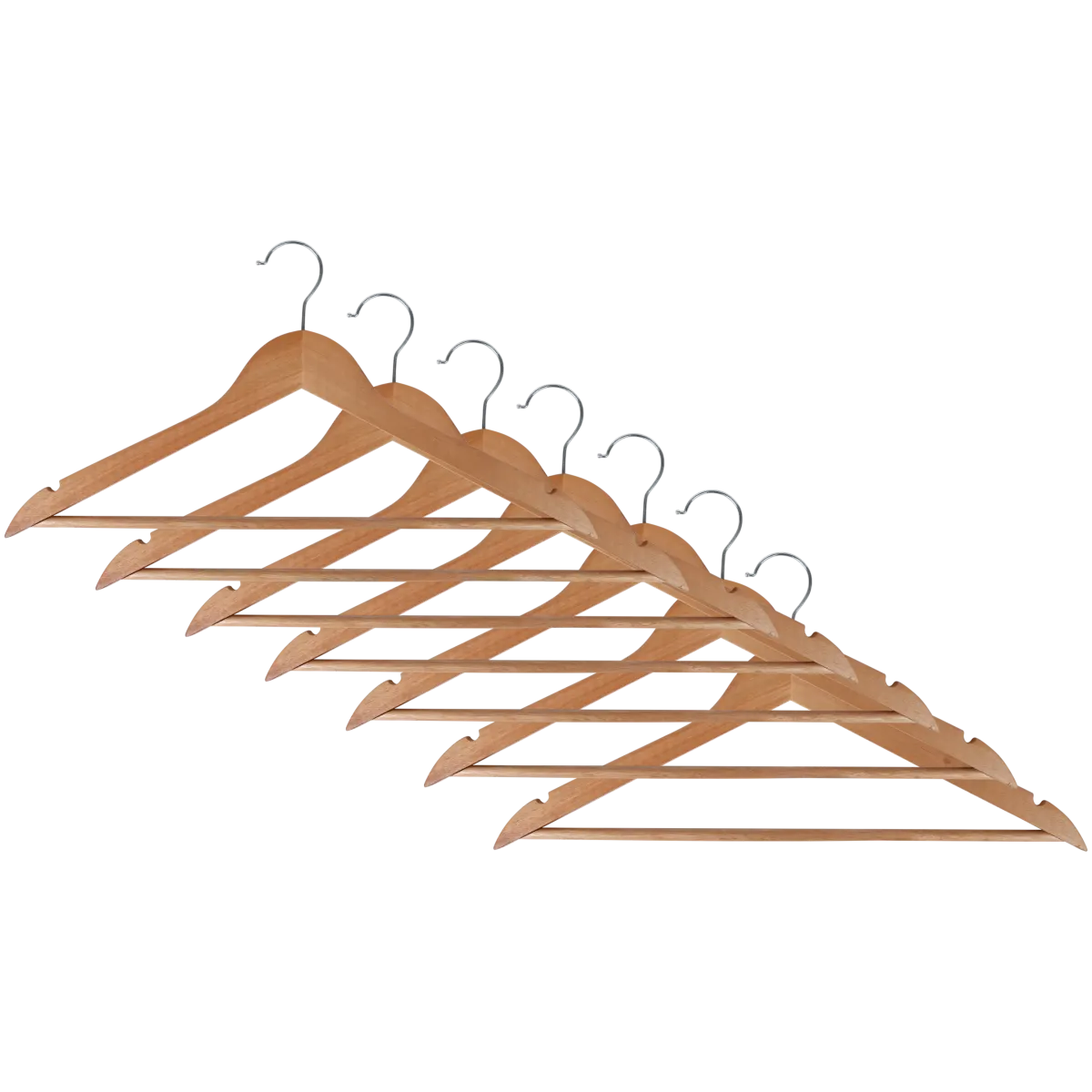 Kleiderbügel aus Holz – Braun, 7 Stück