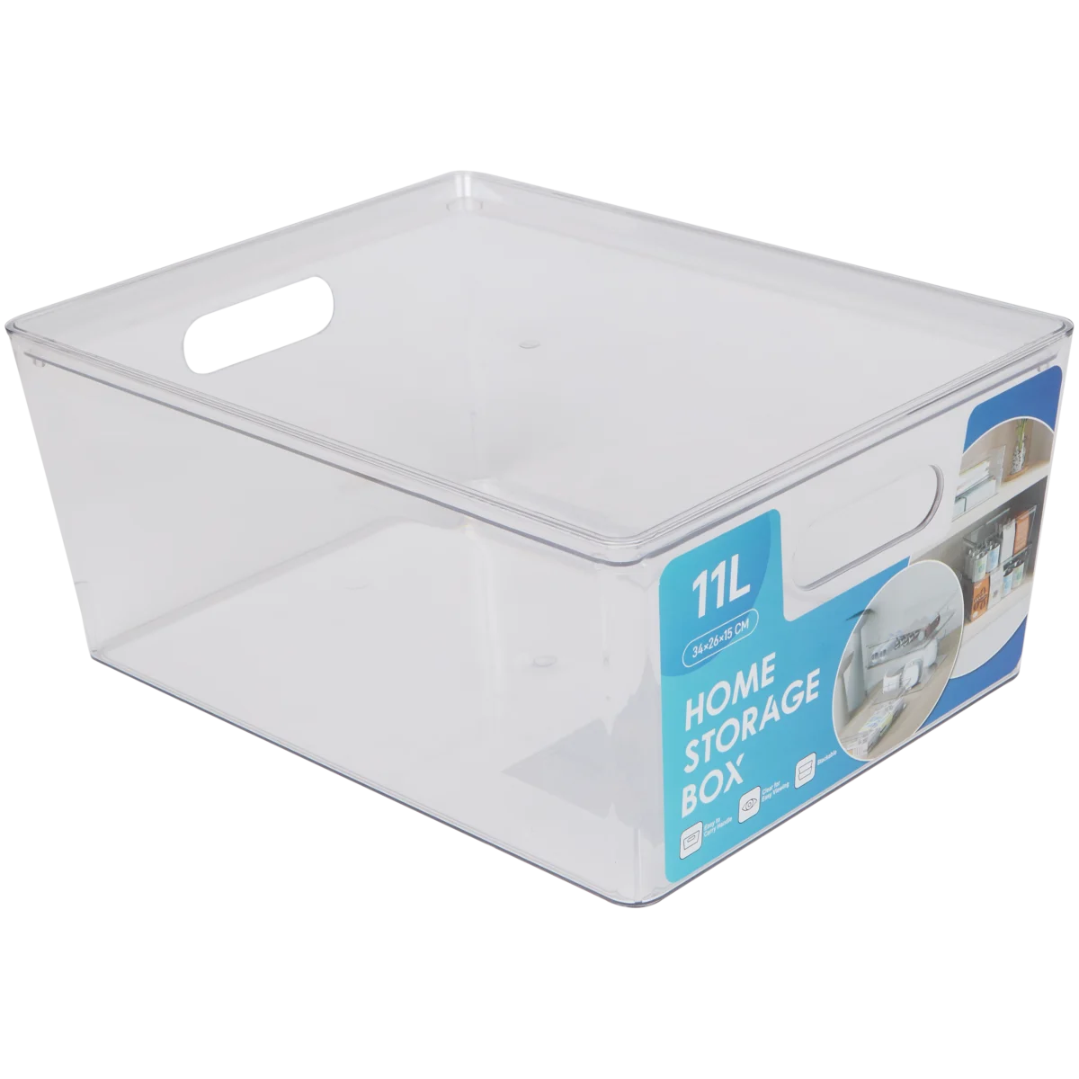 Aufbewahrungsbox mit Deckel – 34 x 26 x 15 cm, Transparant