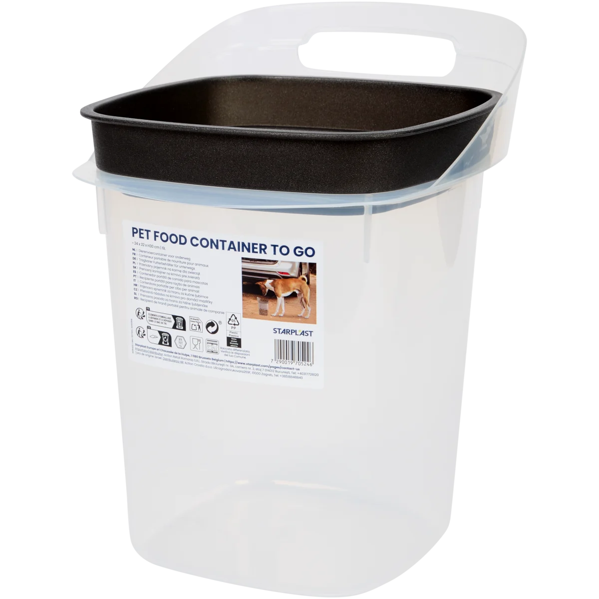 Starplast Futterbox für unterwegs – 24 x 11 x 30 cm, Transparant