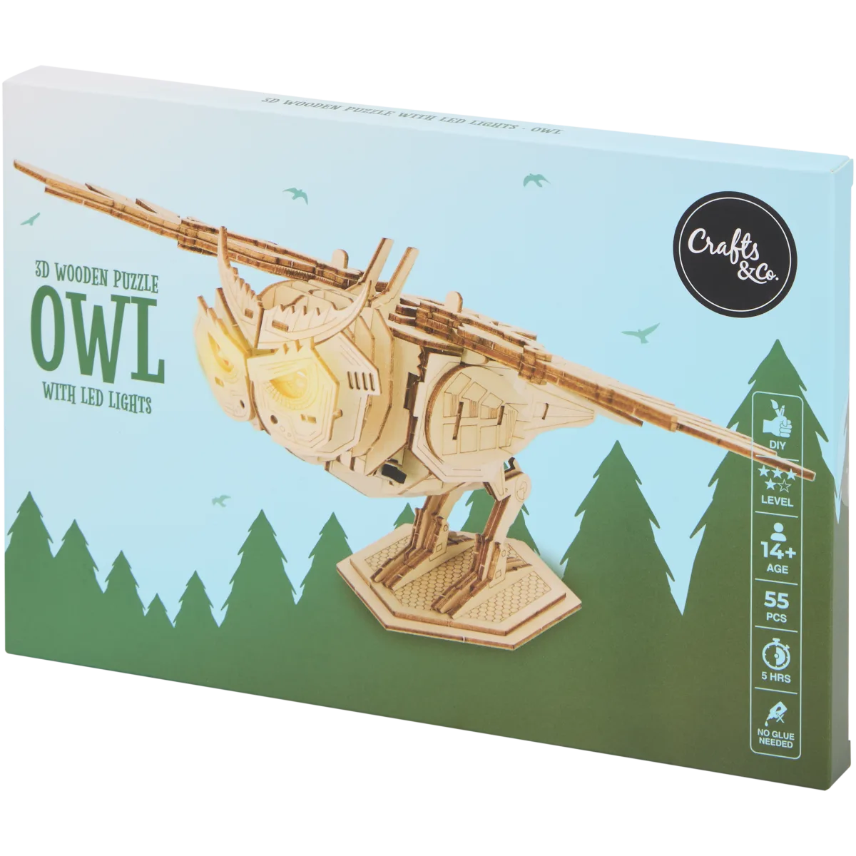 Puzzle 3D din lemn cu leduri Crafts & Co | Action RO