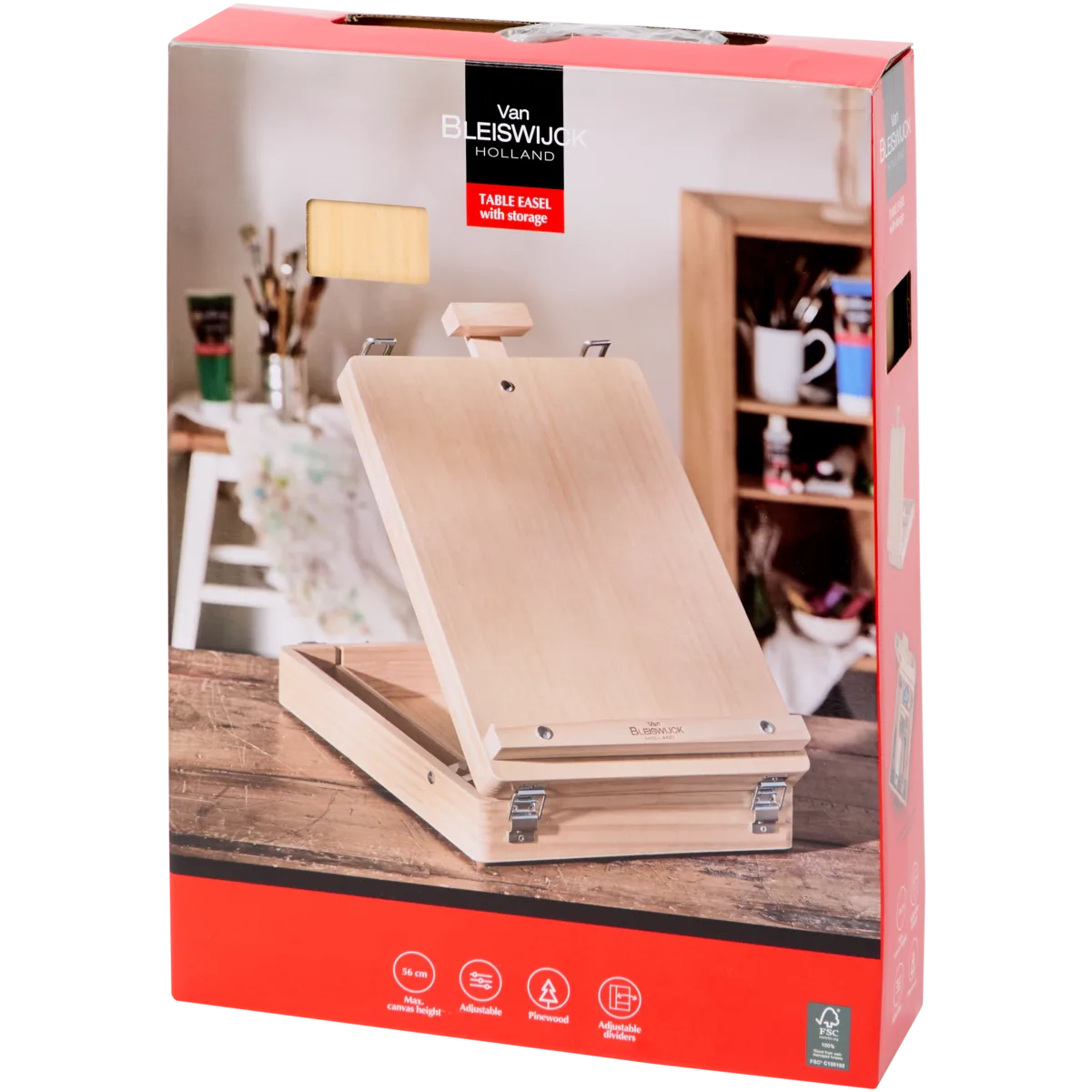 Cavalletto da tavolo con contenitore Van Bleiswijck