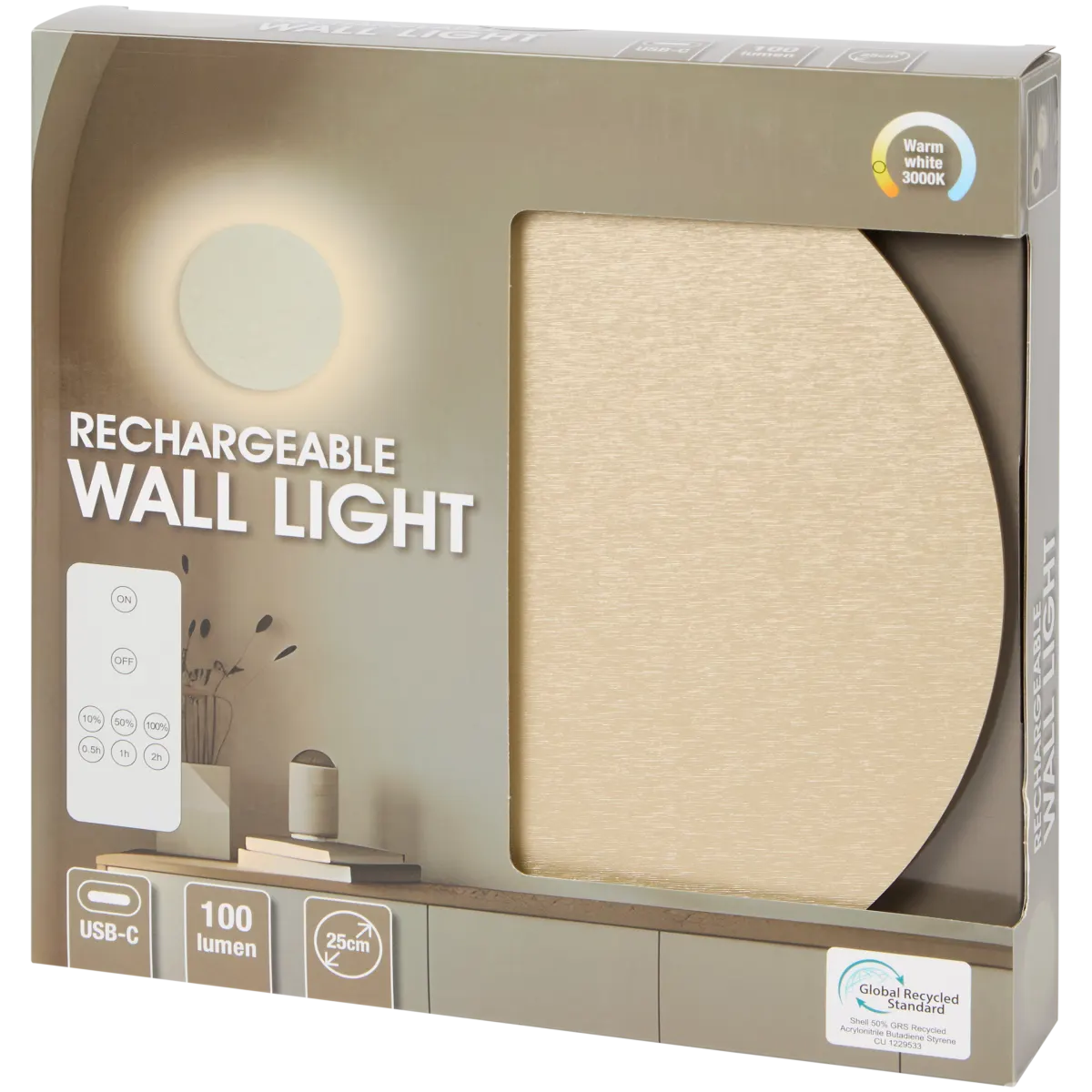 Aufladbare Wandleuchte – 100lm