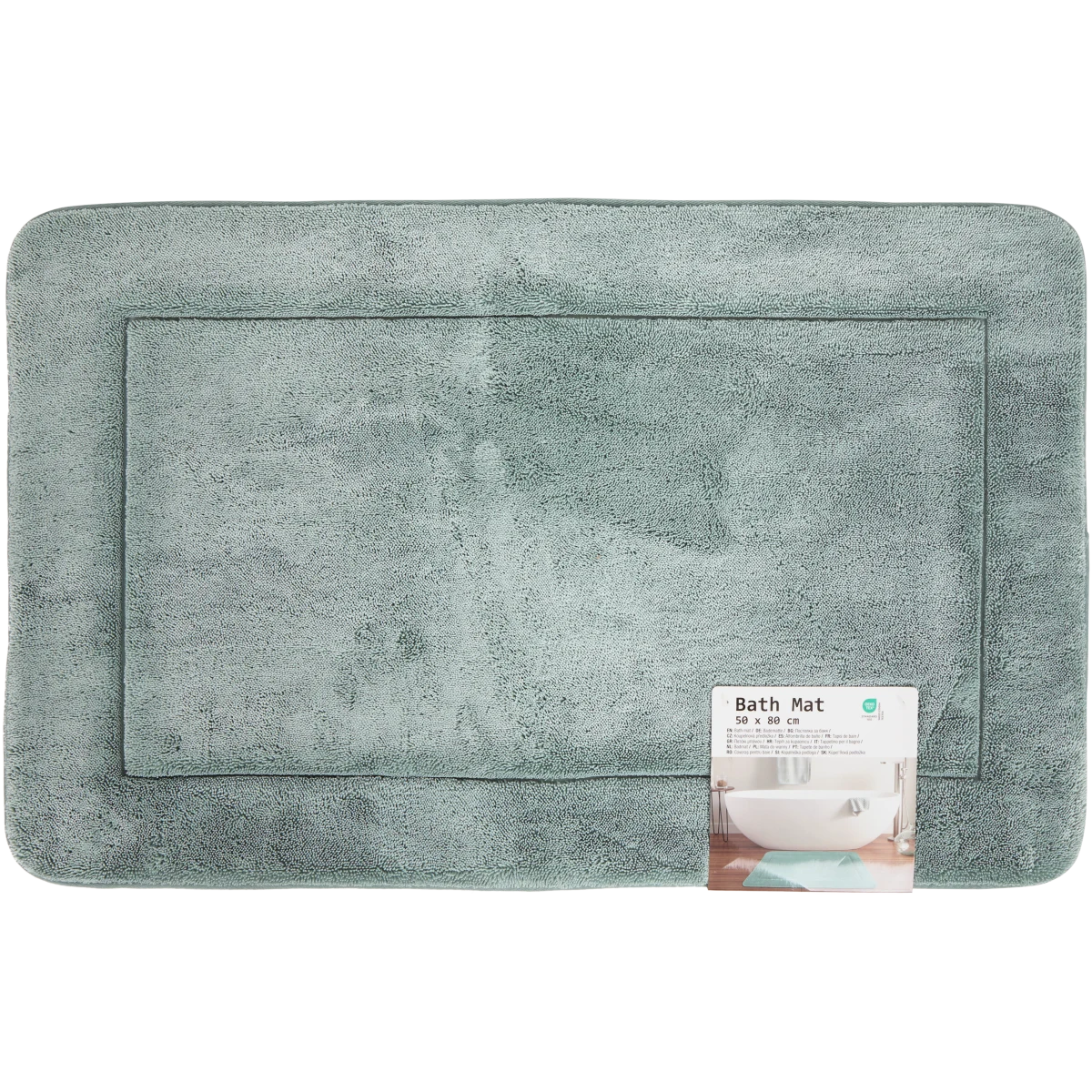 Tapis De Bain Anti-Dérapant VSUSN - Mousse à Mémoire De Forme, Microfibre Absorbante - 30 X 50 Cm, Couleur Kaki