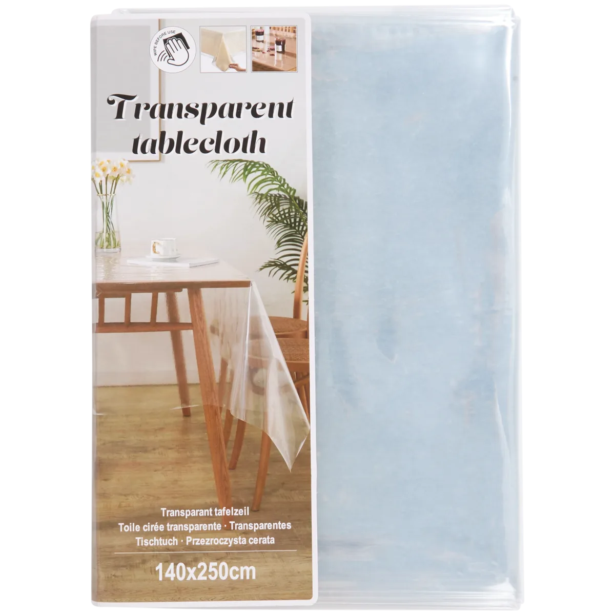 Transparente Tischdecke – 140 x 250 cm