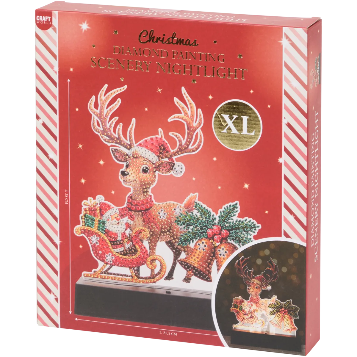 Kit Diamond Painting 5D Fai Da Te – Corona Di Natale Con Luci LED, Decorazione Luminosa Per Porta O Parete - 2